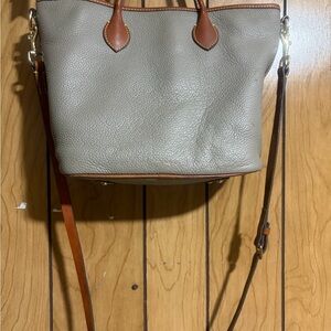 Dooney & Bourke Gray Tote with Brown Accents